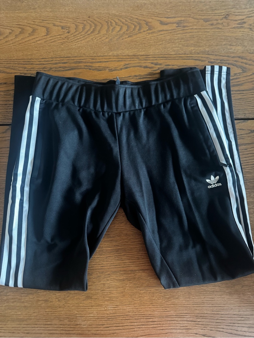 adidas Black Joggers with White Side Stripes